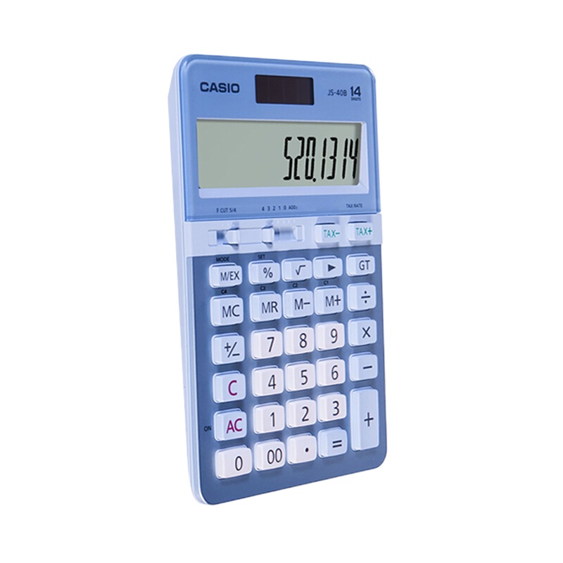 卡西欧(CASIO) JS-40B 14位 时尚办公商务计算器 (计价单位:台) 蓝色