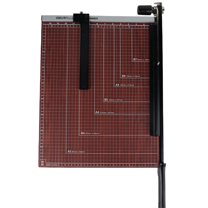 得力(deli)8002切纸刀切纸机裁纸刀 木质切纸机 裁纸机 可切A3纸 单台装