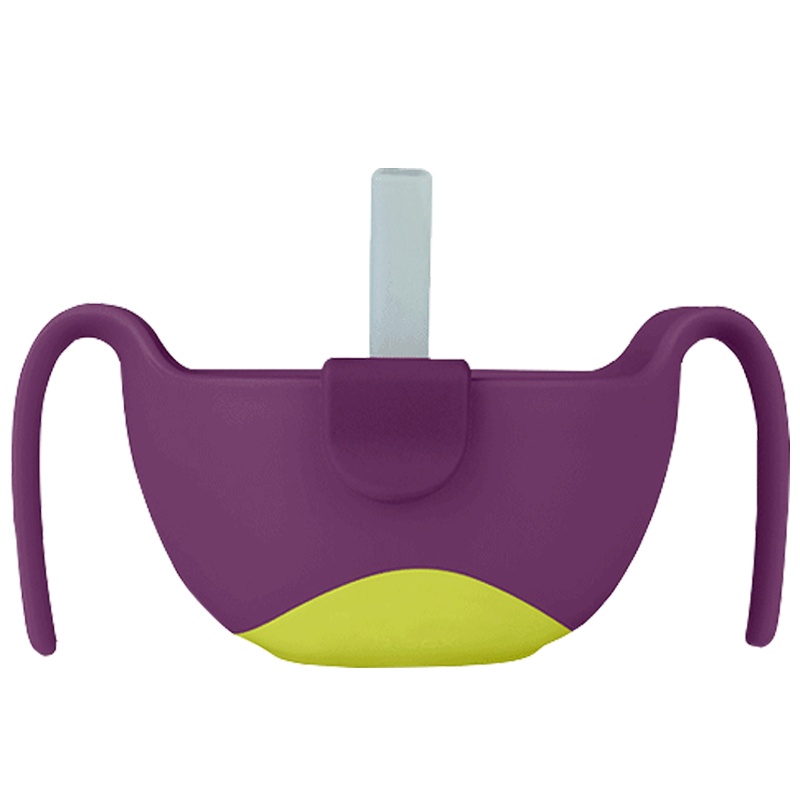 孕婴童餐具b.box 三合一多用辅食碗 婴儿吸管碗宝宝零食碗 葡萄紫 喂食碗240ML