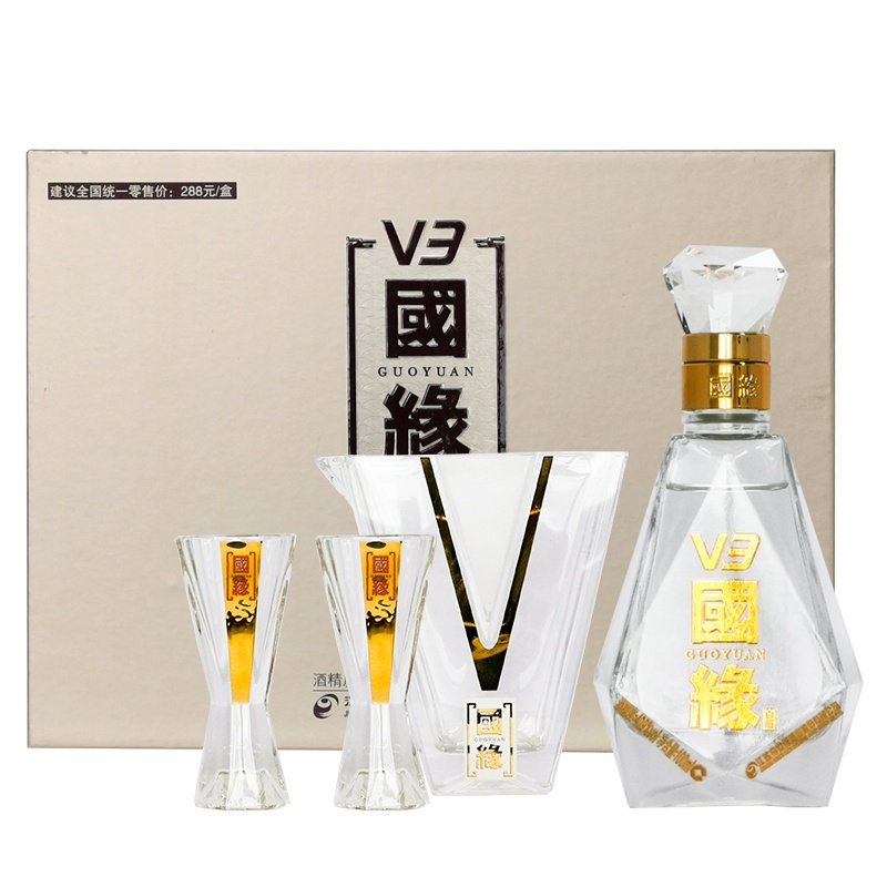 今世缘 国缘V3 酒具礼盒40.9度100ml单瓶