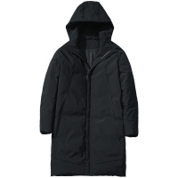 千纸鹤男士中长款羽绒服高领连帽黑色外套男青年休闲男装潮60108