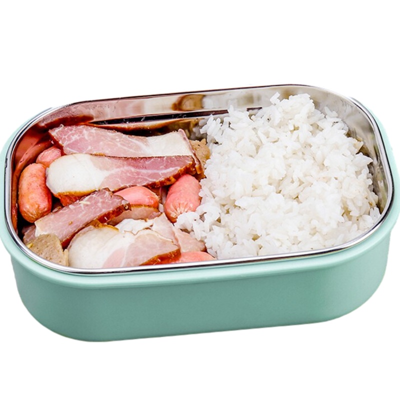 贝瑟斯 304不锈钢饭盒隔热防烫多用学生饭盒便当盒方形