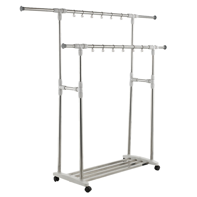 盼盼落地晾衣架晾衣杆防风伸缩晾晒架阳台室内家用可移动不锈钢晒衣架