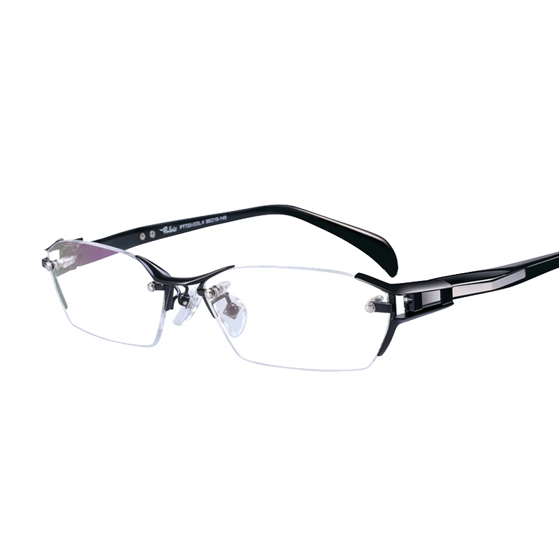 普莱斯(pulais)纯钛无框眼镜近视镜镜框架男可配有度数近视眼镜防蓝光防辐射眼睛镜片 733 配平光防蓝光眼镜