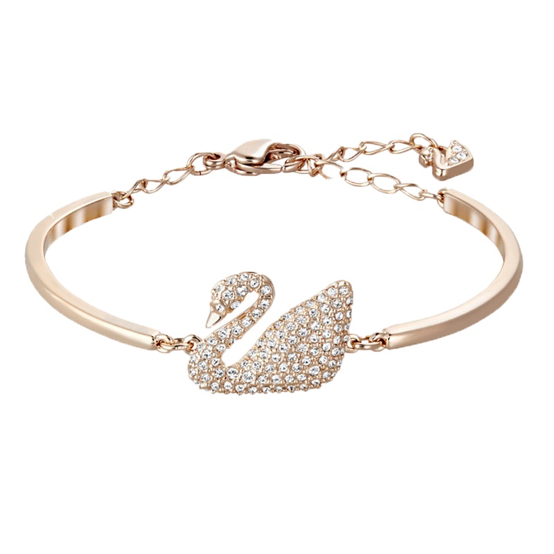 施华洛世奇(Swarovski) 人造水晶 女士手镯 经典天鹅简约女手链 手镯 欧美风格 送恋人 金色