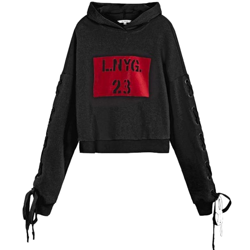 【热卖】超火cec连帽卫衣女套头拉贝缇2018春季新款韩版宽松外套上衣ins潮60006302