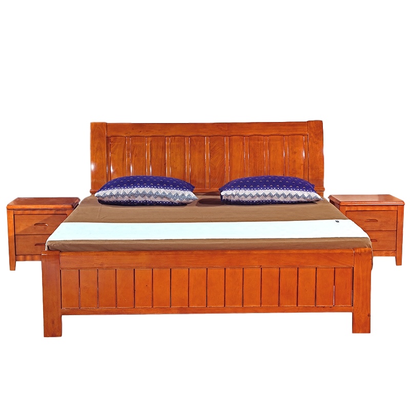 逐鹿中原实木床员工床橡木床宿舍床TY-345中式简约 1.2米橡木实木床+1个床头柜+棕垫