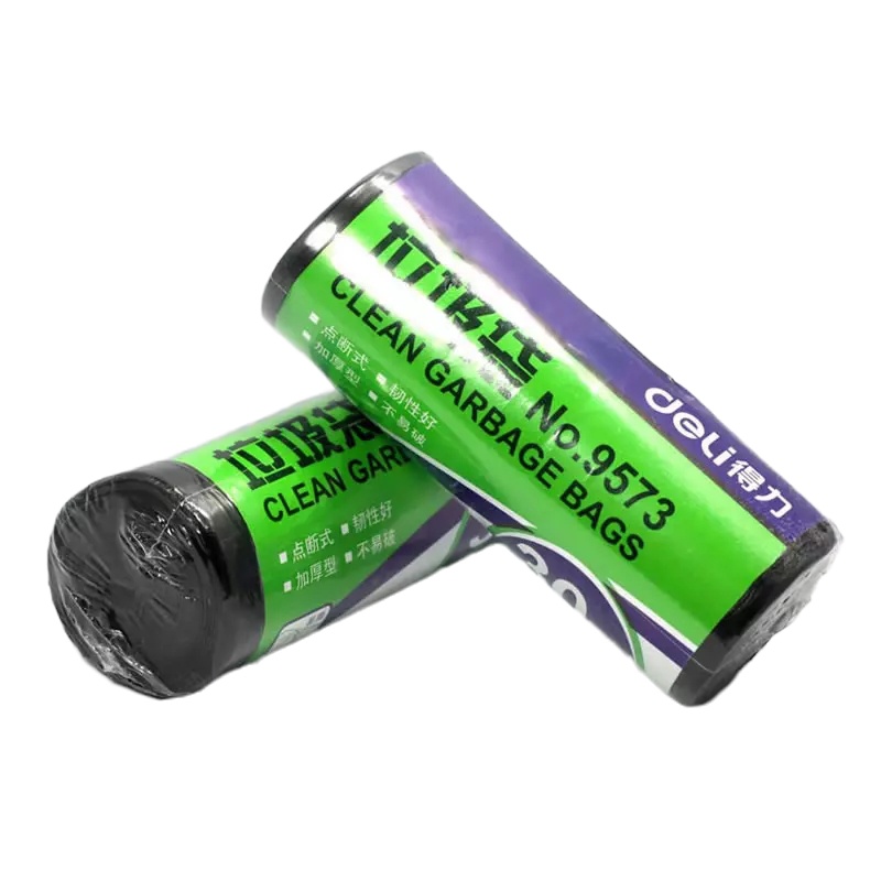 得力9574垃圾袋/黑色 50*59cm(30个/卷)八角底