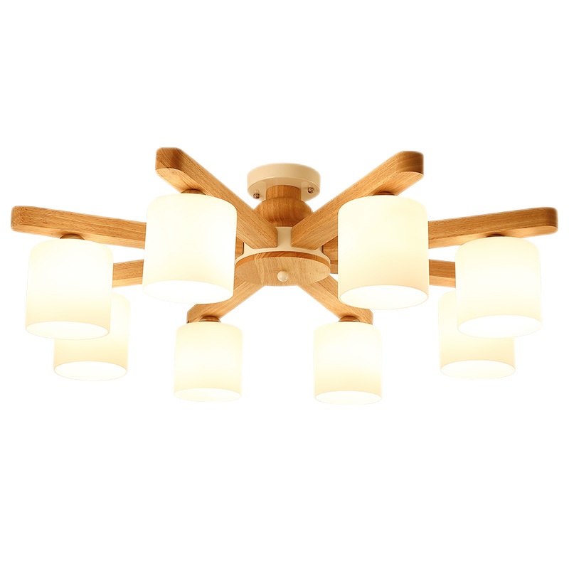 木质LED客厅灯北欧原木餐厅吊灯简约日式榻榻米吸顶灯卧室书房灯