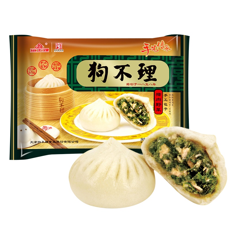 天津 狗不理 冷冻手工野菜包子420g(12个)