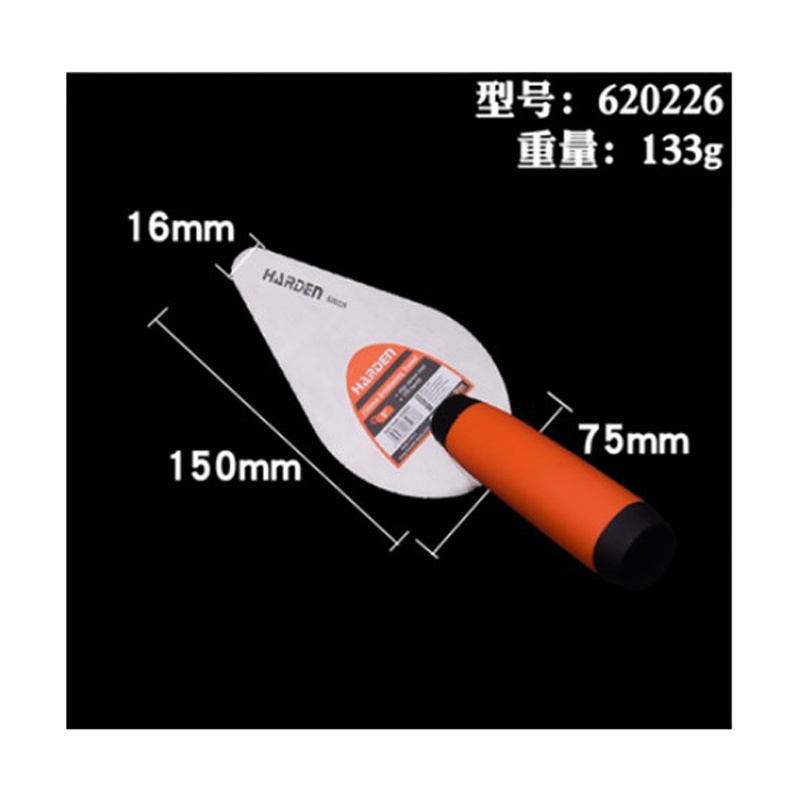 DAYUNHE 桃形大铲三角铲小砌砖刀抹灰刀 小圆头6寸泥工刀