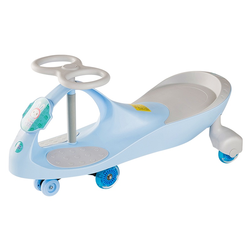 米宝兔mibokids扭扭车(儿童溜溜车蓝色)摇摆机万向轮静音轮多功能防侧翻滑行妞妞摇摆车炫彩闪光轮