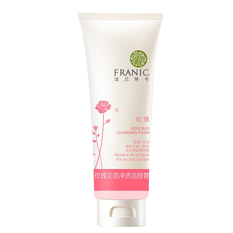 法兰琳卡(FRANIC)玫瑰花苞净透洁颜膏50ml 买1得4 氨基酸洗面奶女控油无痘