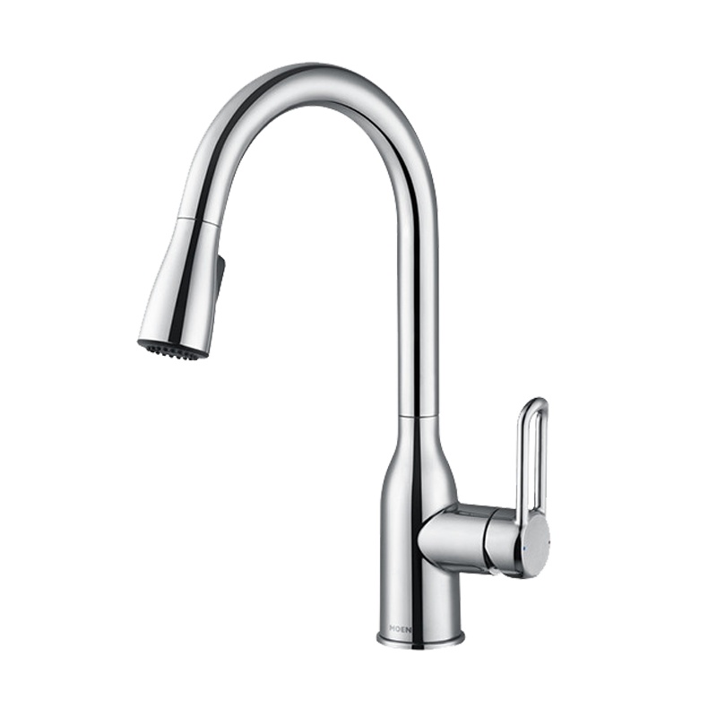 摩恩冷热水龙头铜体加高抛单把旋转水槽洗菜盆厨盆厨房龙头GN60405