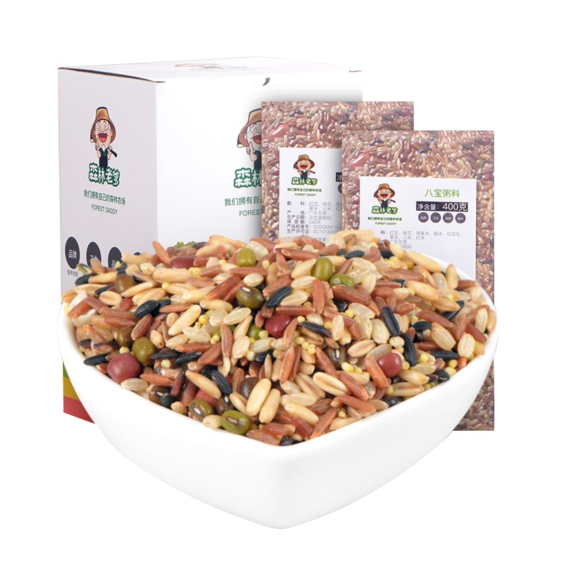 壹山傍水森林老爹八宝米400g*1袋含红豆燕麦黑米糙米薏仁杂粮粥米八宝粥腊八粥