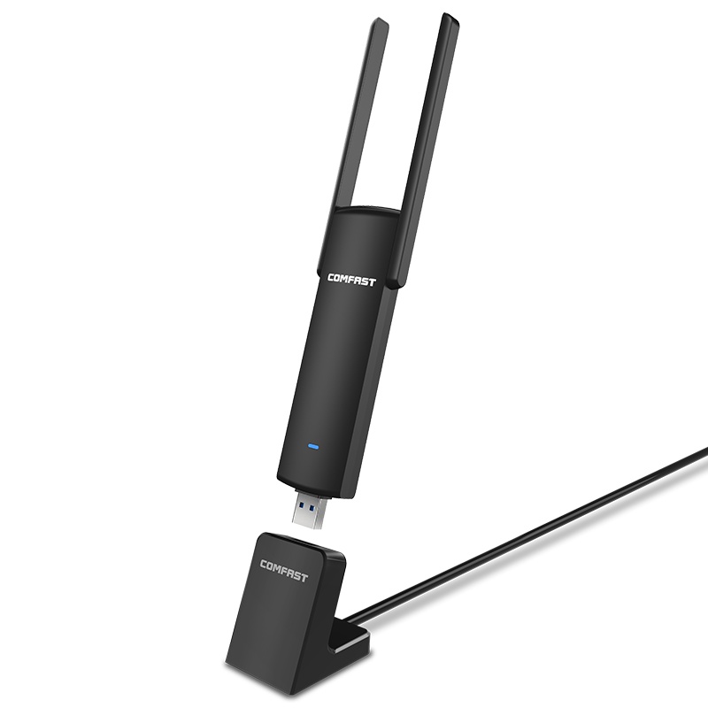 COMFAST CF-939AC大功率1900M双频高速usb无线网卡 台式机笔记本WiFi接收器发射器标配1.5米底座