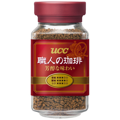 [偏酸口感]悠诗诗(UCC)红标精品速溶职人咖啡 90g/瓶 原味咖啡 速溶咖啡 咖啡粉 冲调饮品 日本进口