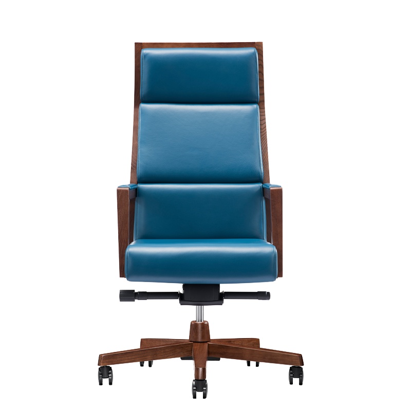 质凡实木牛皮老板椅办公椅大班椅班前椅主管椅