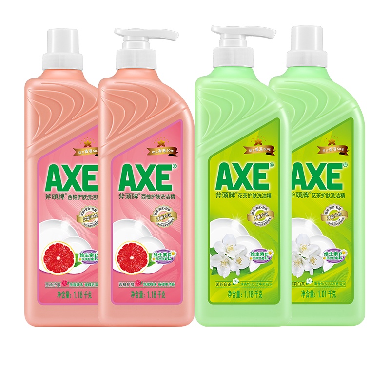 AXE斧头西柚花茶洗洁精1.18kg*4瓶维E护肤呵护双手洗碗果蔬净