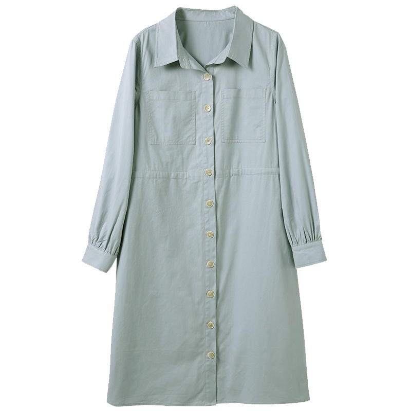 云上生活春秋装简约文艺中长款纯色气质女式风衣