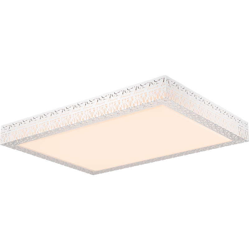 雷士照明(NVC)LED吸顶灯客厅灯卧室灯简约现代铁艺镂空灯饰长方形灯具108W遥控无极调光 适用面积25-35平方米