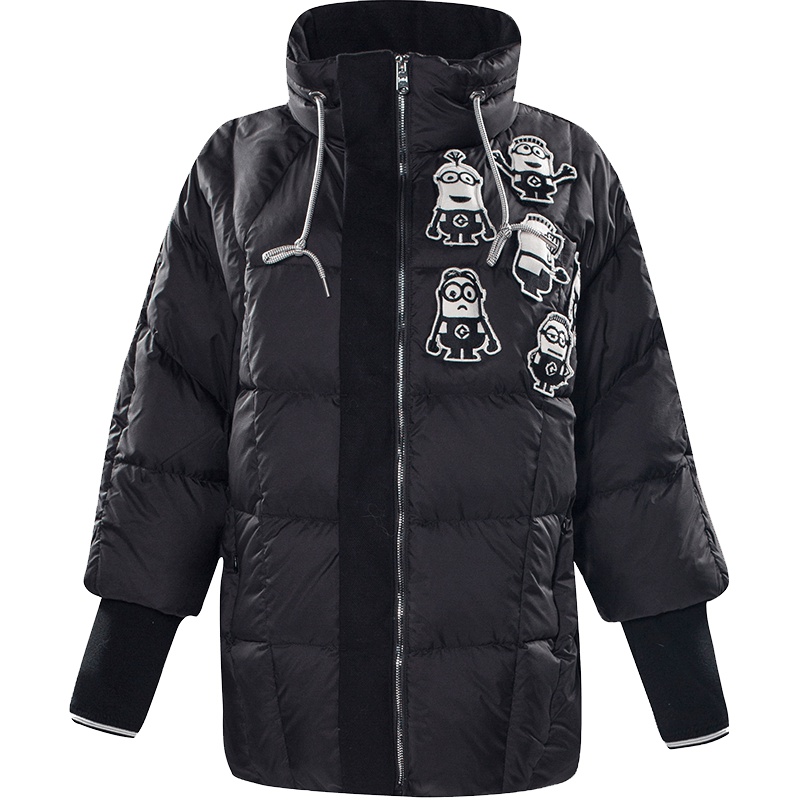 艾莱依2018新款修身白鸭绒羽绒服女短款12009-FDAA