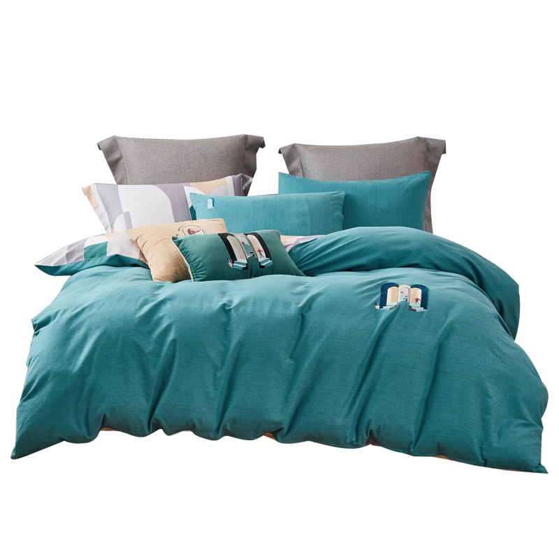 梦洁(MENDALE) 纯棉磨毛四件套双面加厚冬季保暖床上用品