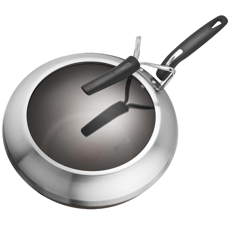 苏泊尔火红点钛金刚无油烟炒锅可立盖PC32HA1