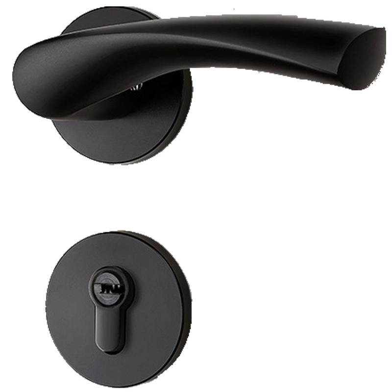 卡贝门锁室内卧室房门锁卫生间通用型锁具黑色家用木门把手