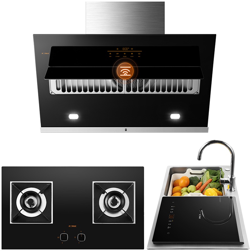 方太(FOTILE)20立方风魔方 侧吸 触控式抽油烟机燃气灶洗碗机烟灶洗套餐JQD10T+HC86BE+C3洗碗机