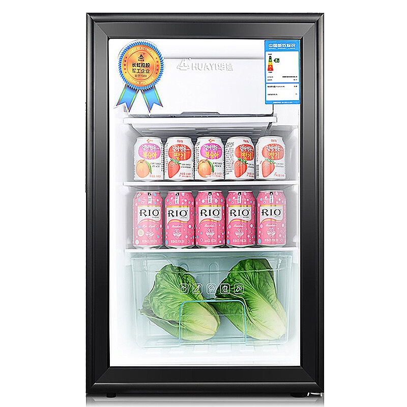 华意（HUAYI）BC-135 冷藏冰吧展示柜商用冰箱冷藏柜保鲜柜超市饮料柜陈列柜展示柜冷藏商用冷柜 黑色内胆