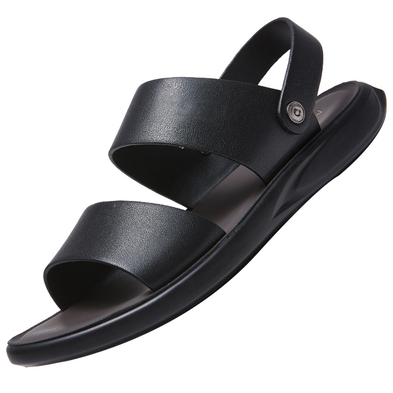 奥康凉鞋男韩版夏季男士休闲凉皮鞋沙滩鞋软底中年真皮凉鞋潮流