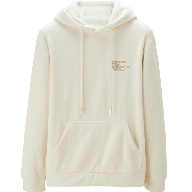 HLA海澜之家连帽摇粒绒卫衣2019秋季胸前字母套头衫男HNZWJ3R049A