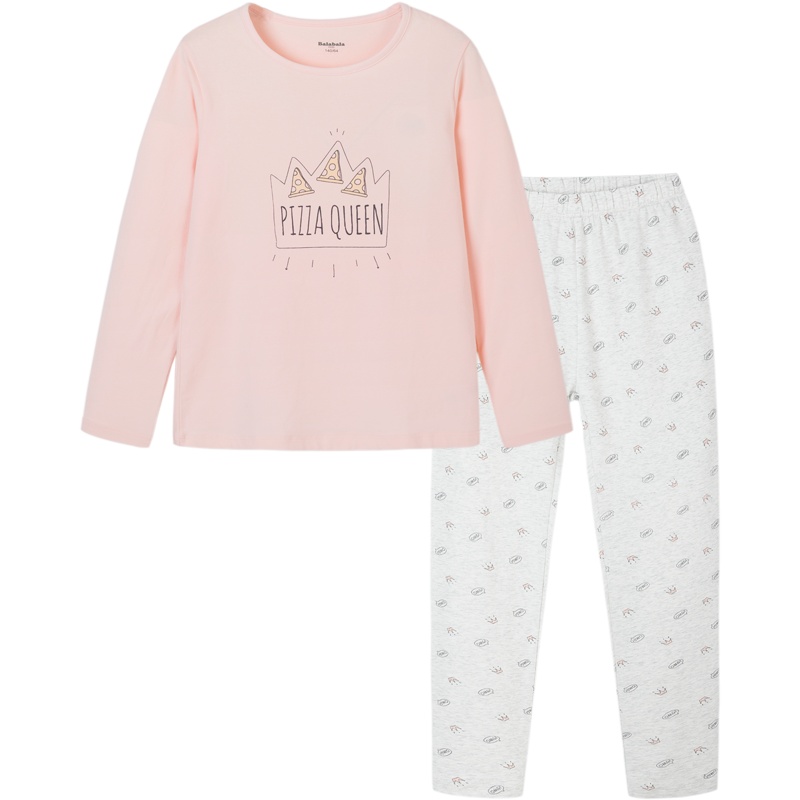 巴拉巴拉儿童秋衣套装棉女童保暖内衣秋裤中大童弹力薄款甜美时尚