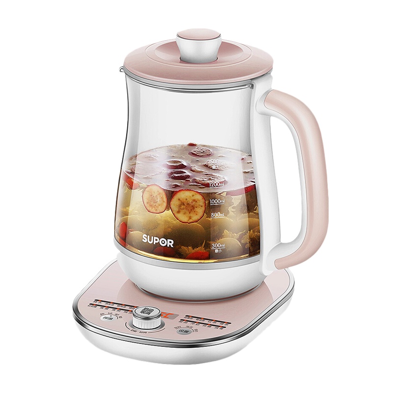 苏泊尔（SUPOR）养生壶智能家用全自动养生壶电水壶电热烧水壶高硼硅玻璃隔水炖花茶1.5L/升大容量SW-15YJ09