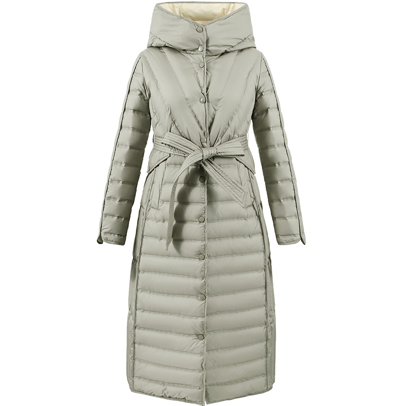 高梵中长款羽绒服2020年新品简约时尚秋冬轻薄羽绒服女过膝长款