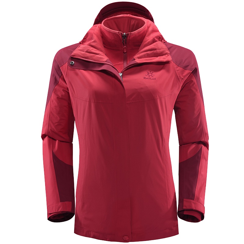 Kailas凯乐石女装保暖秋冬季女款抓绒三合一冲锋衣外套