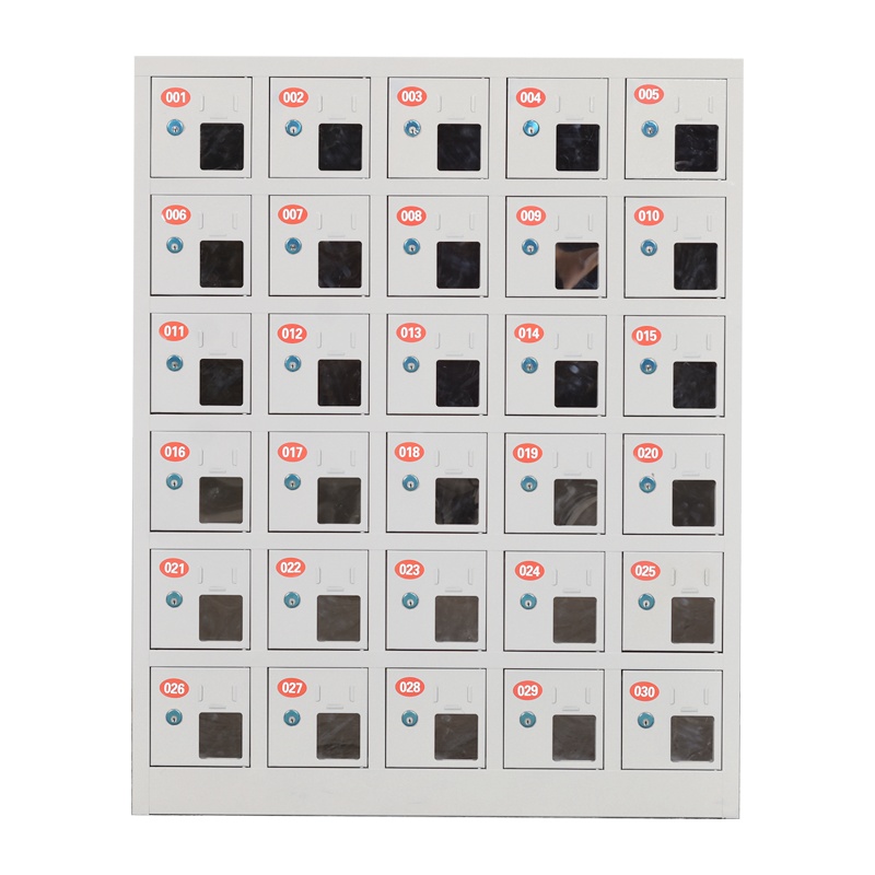 振奥 钢制手机充电柜存放柜 单位员工手机保管柜 挂墙式30门手机存放柜