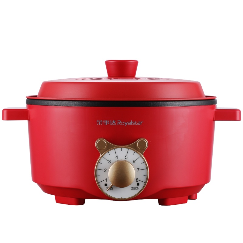 荣事达(Royalstar)电火锅RHG-2501K(红色)家用一体多功能小电锅宿舍学生锅煮面炒菜迷你电煮锅 复古红