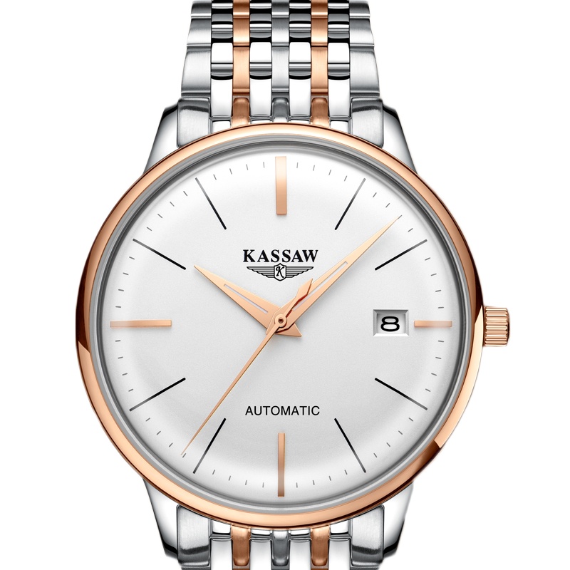卡梭(KASSAW)手表自动机械表时尚装饰超薄商务简约日历防水学生休闲男表K866G