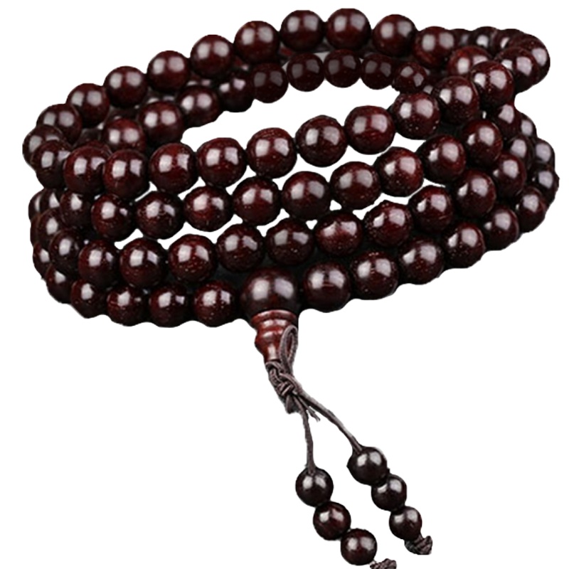 [梵心阁]印度小叶紫檀手链108颗满金星泥料玻璃底佛珠手串男女念珠