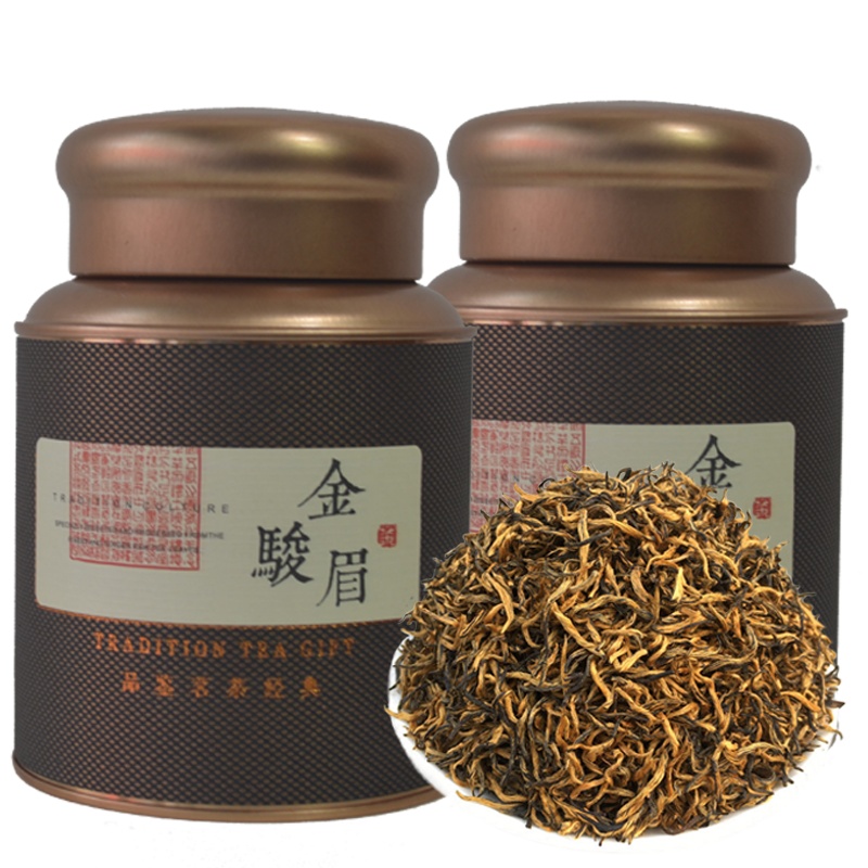 新茶武夷山金骏眉红茶茶叶黄芽特级浓香型蜜香红茶罐装礼盒装