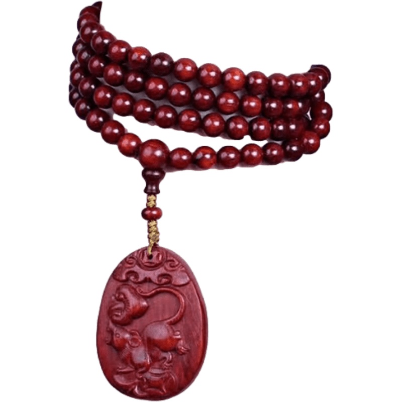 梵心阁(fanxinge)印度小叶紫檀手串8mm108颗 佛珠手链金星鸡血红紫檀木文玩木质鼠年礼品手持念珠男女士款