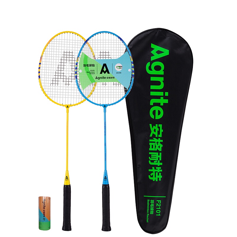 得力(deli) F2101 安格耐特 带球羽毛球拍 (蓝+黄) (2个/副)