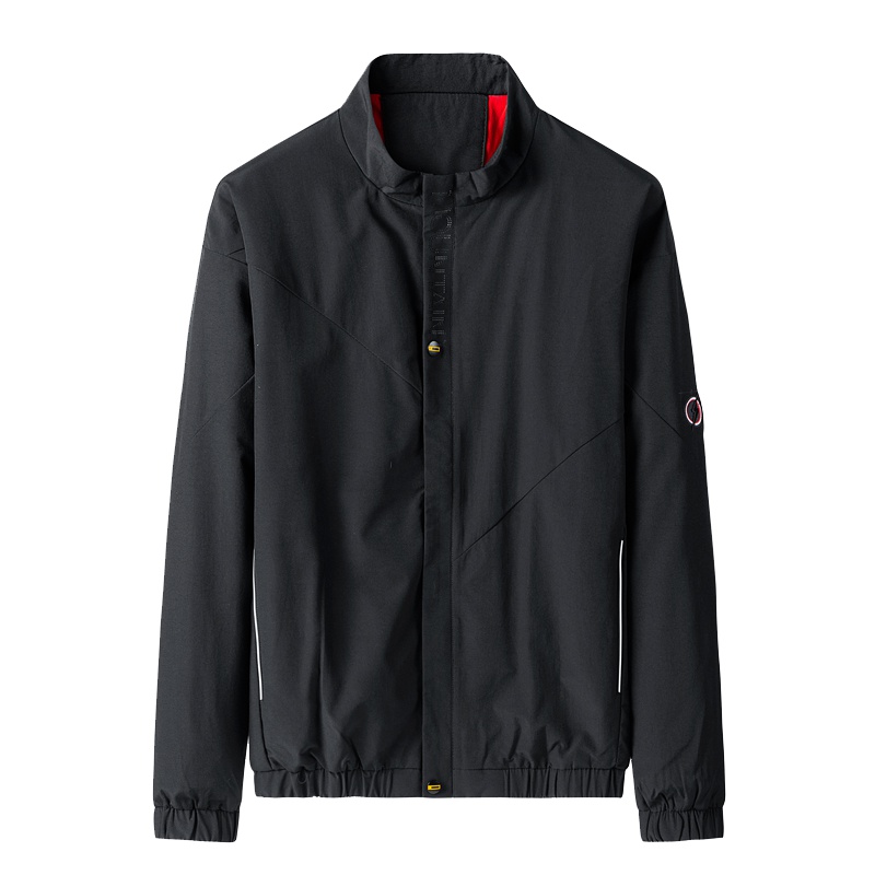 庄吉秋季新款休闲短款简约风外套男青年时尚潮搭青春流行黑色夹克外套JU-MYJ8020