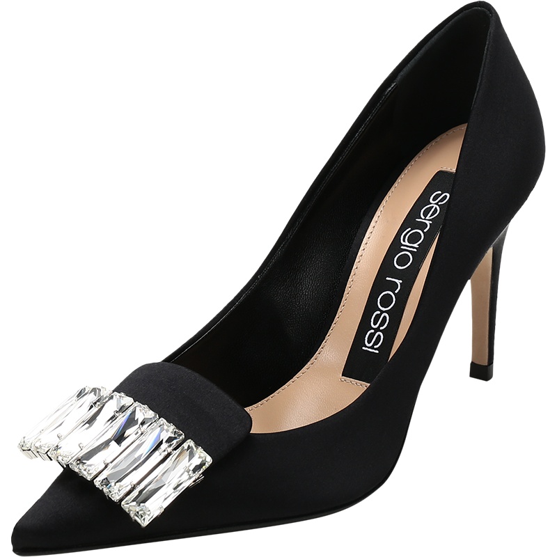 Sergio Rossi 塞乔罗西 女士SR1系列织物尖头高跟鞋 A81782 MFN174