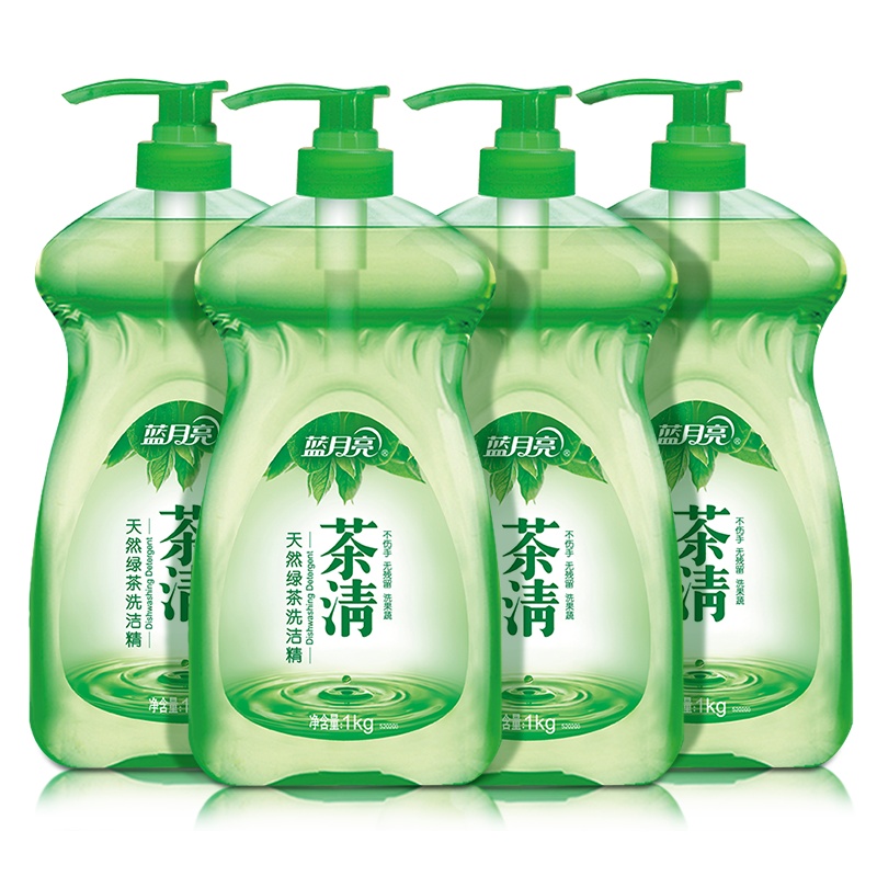蓝月亮 洗洁精 茶清天然绿茶洗洁精套装1kg*4瓶