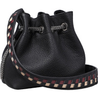 Viney真皮水桶包女2020新款潮斜挎包洋气抽带手提包百搭ins单肩包