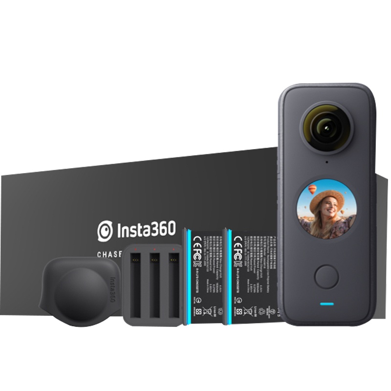 Insta360 ONE X2 超长续航套装礼盒 口袋全景防抖相机 高清超广角防抖10米裸机防水运动相机5.7K全景直