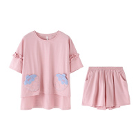 安之伴棉质睡衣女夏甜美可爱短袖运动休闲韩版可外穿家居服两件套